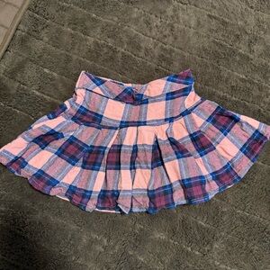 Charming Plaid Pink and Blue Kids Skirt